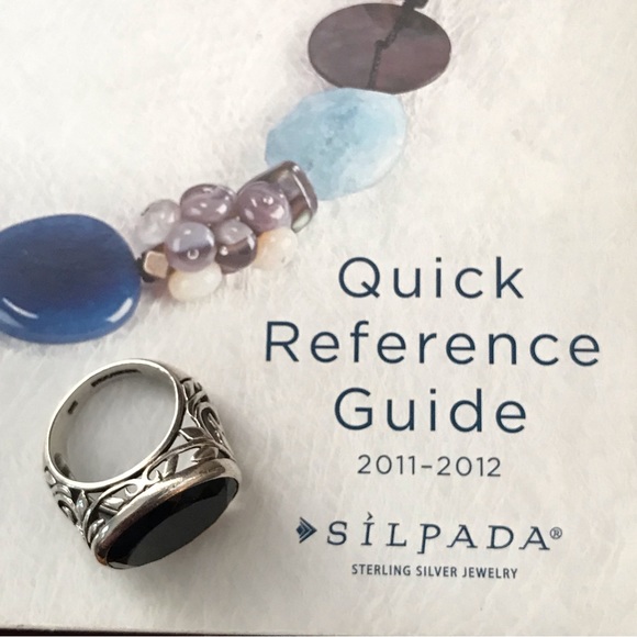 Silpada Sterling Silver Black Chalcedony Ring Size 7.5 - Picture 6 of 9